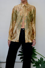 Indonesian Print Satin Blouse