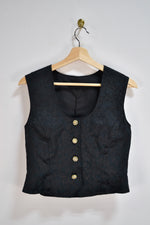Vintage Black Filigree Vest