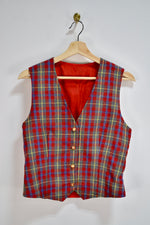 Vintage Red Plaid Vest