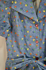 Vintage Fifties Floral Short Sleeve Blouse