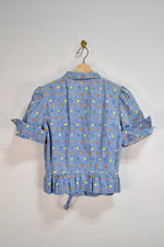 Vintage Fifties Floral Short Sleeve Blouse
