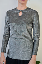 Metallic Shimmer Peek-A-Boo Top