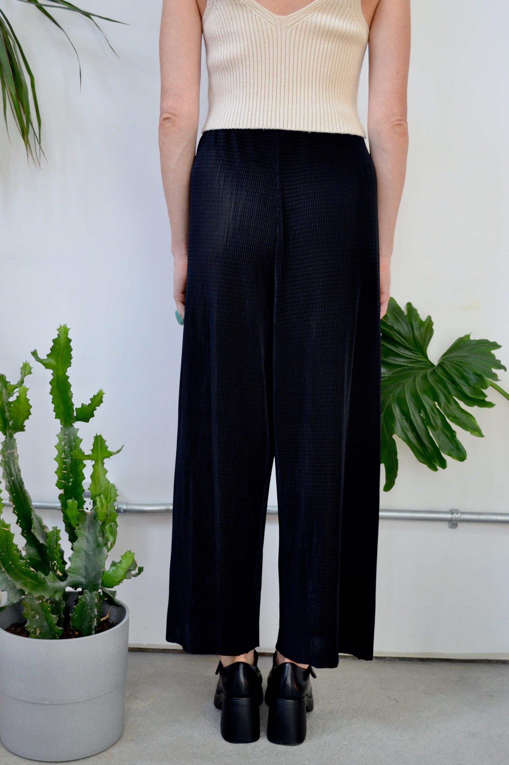 Pleated Wide Leg Trousers