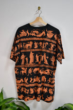 Vintage Greek Pottery Themed Allover Print Tee