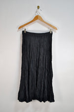 Nineties Black Silk Crinkle Skirt