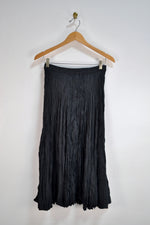 Nineties Black Silk Crinkle Skirt