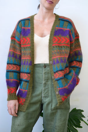 Chevron Mohair Cardigan