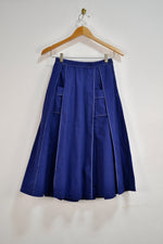 Vintage Navy Pleated Skirt