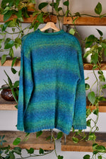 Teal Striped Mohair Sweater