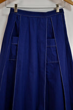 Vintage Navy Pleated Skirt