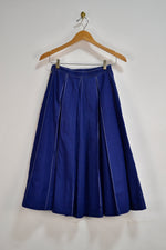 Vintage Navy Pleated Skirt
