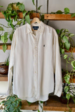 Ralph Lauren Cream Silk & Linen Blend Button Up