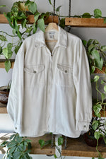 Cream Cord Zip Up Light Jacket
