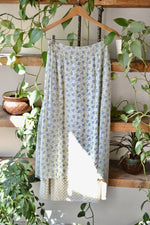 90s April Cornell Floral Rayon Tiered Skirt