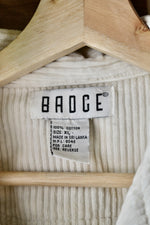 Cream Cord Zip Up Light Jacket