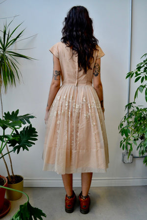 Fifties Peach Party Dress