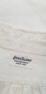 30's/40's Men's White Cotton Side Gusset Dress Shirt