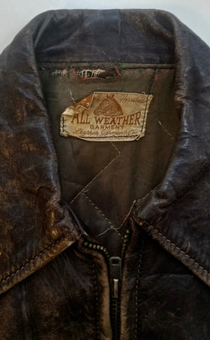 1950's "All Weather" Horsehide Leather Jacket