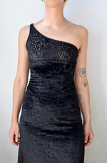 One Shoulder Velvet Dress