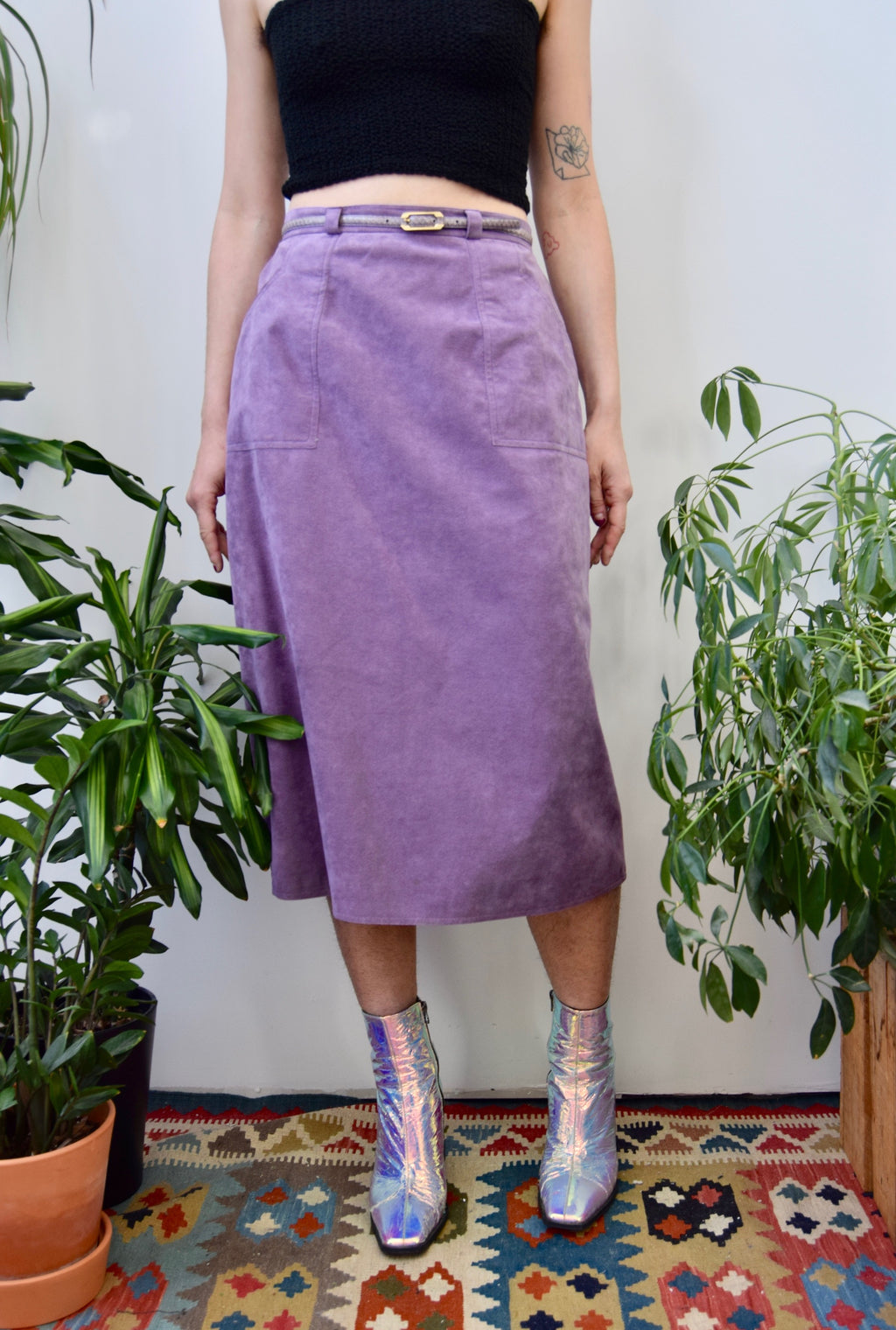 Seventies Lavender Ultra Suede Skirt