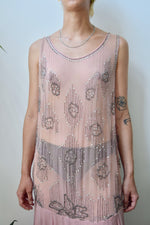 Silk Chiffon Beaded Flapper Dress