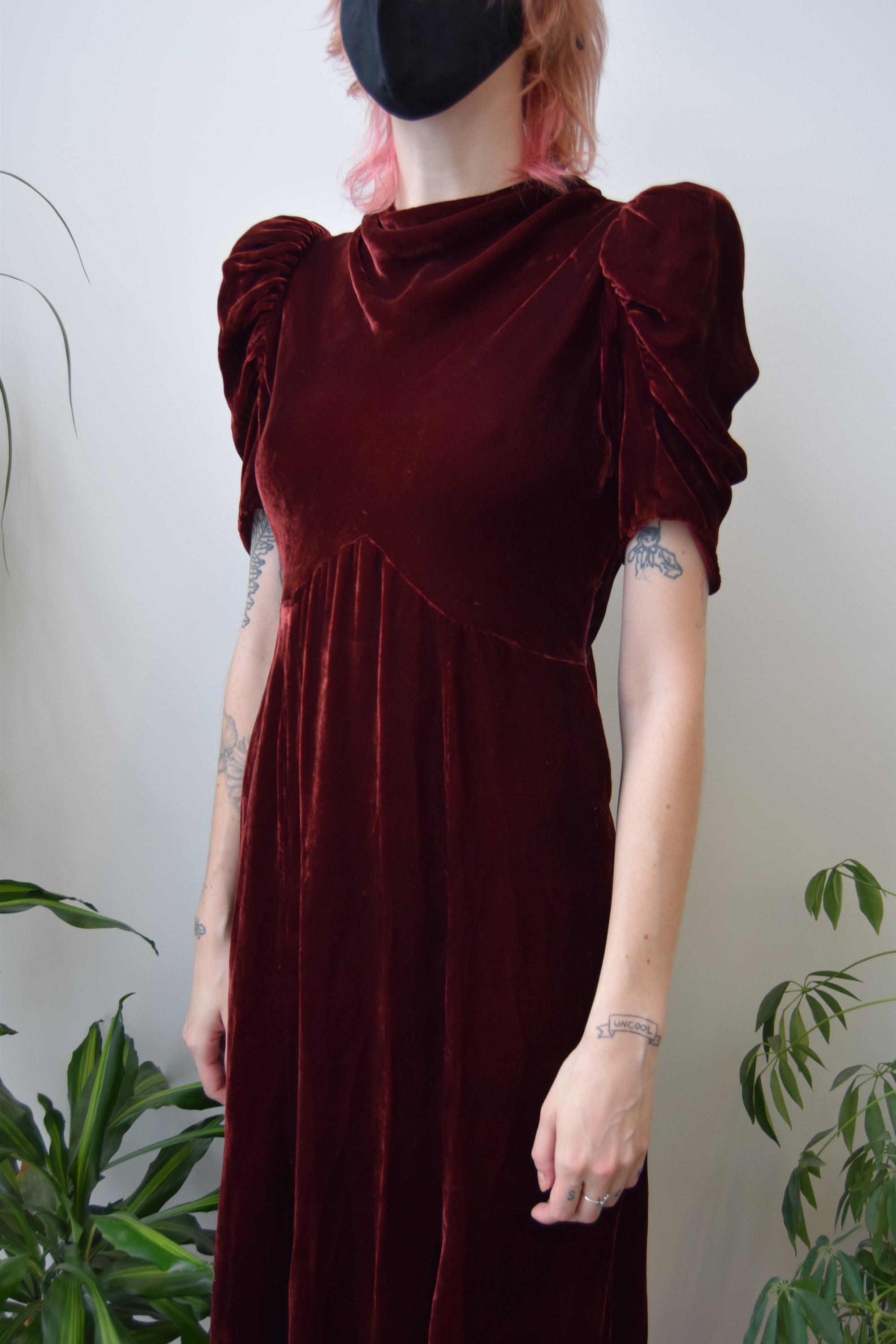 Forties Cinnamon Velvet Dress