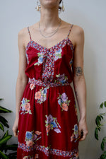 Maroon Seventies Summer Dress