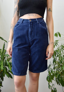 Navy Corduroy Shorts