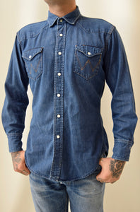 Vintage 1950's Wrangler Blue Bell Denim Snap Shirt