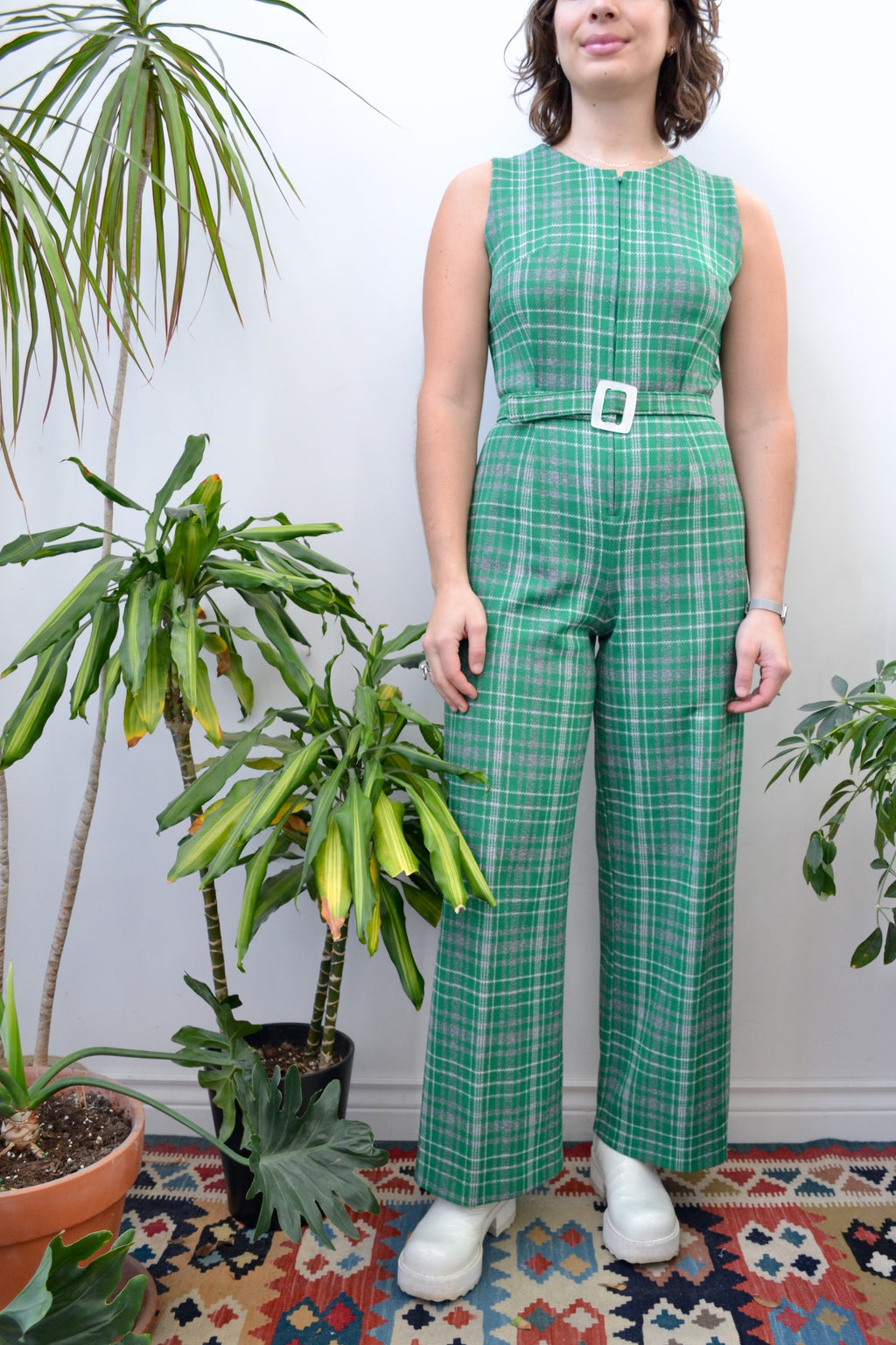 Plaid 70s Jumpsuit