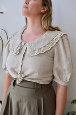 Puff Sleeve Linen Top