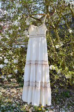 1970's Vintage "Shamash & Yofi" Tiered Ruffle Maxi Dress