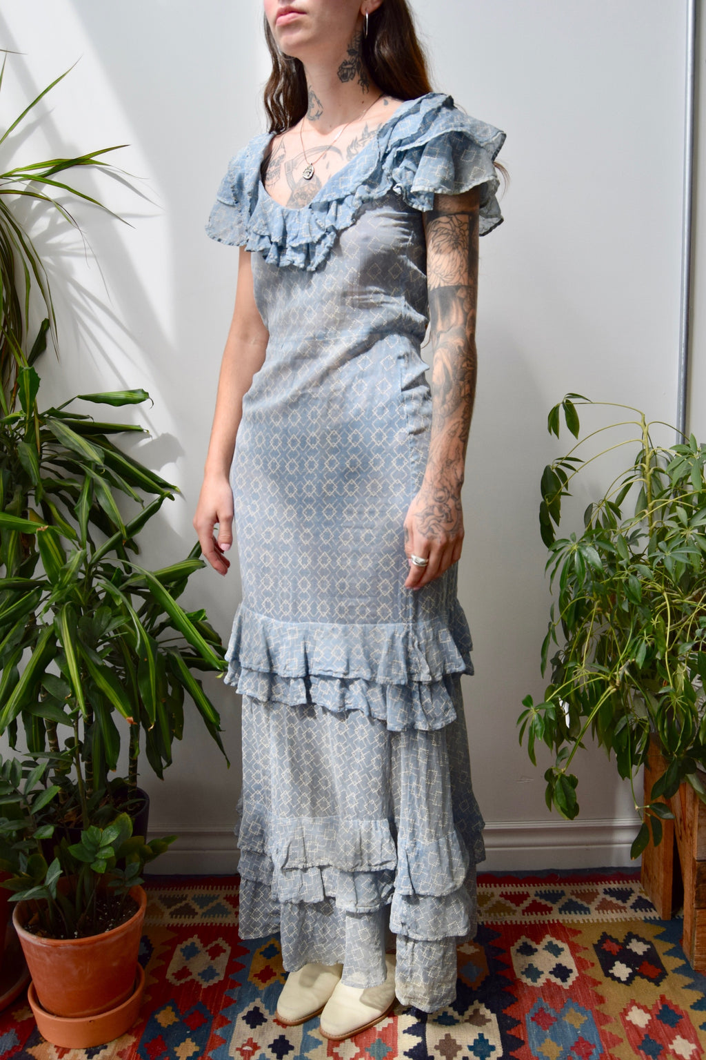 Thirties Powder Blue Cotton Gown