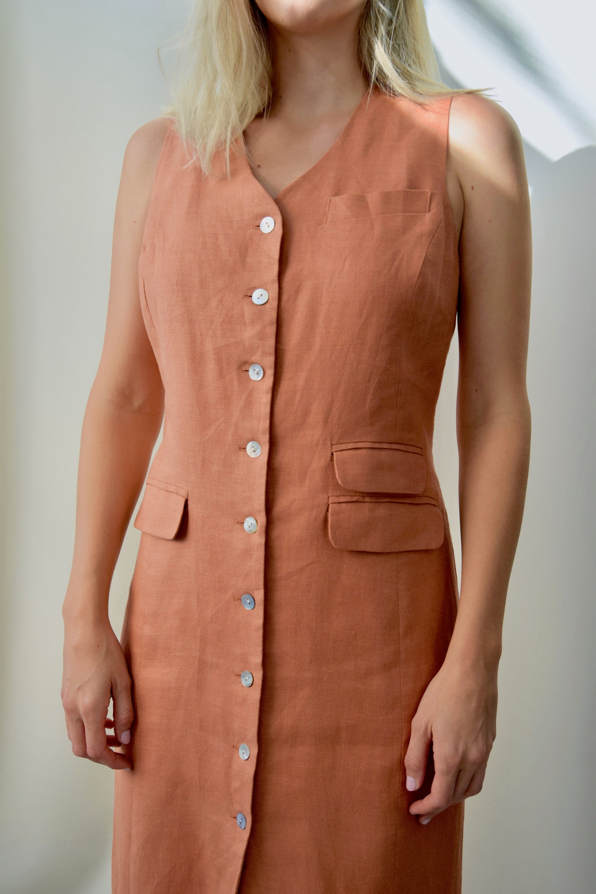 Pink Terracotta Linen Dress