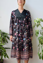 Metallic Stripe Indian Cotton Dress