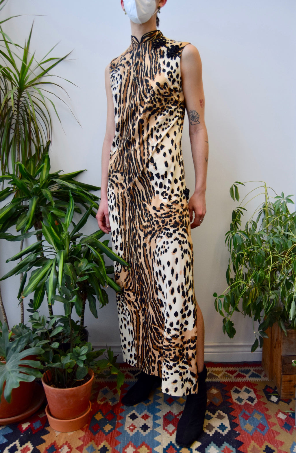 Seventies Leopard Slit Maxi