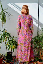 Vibrant Seventies Floral Maxi Dress