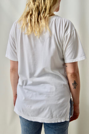 White Cotton Embroidered "Christian Dior" T-Shirt