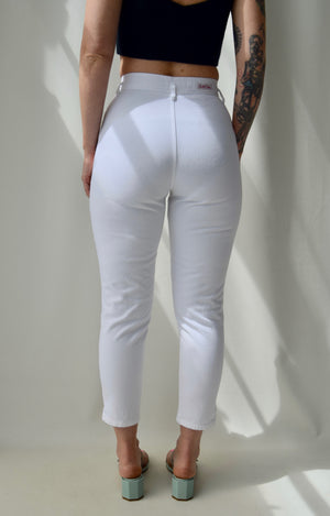 Cropped White Slim Jeans