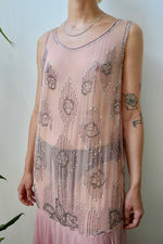 Silk Chiffon Beaded Flapper Dress