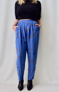 Silk Abstract Flower Pants