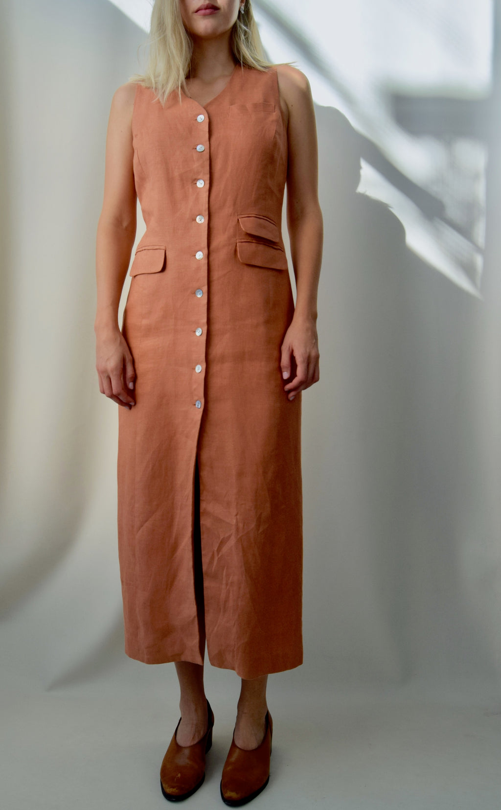 Pink Terracotta Linen Dress