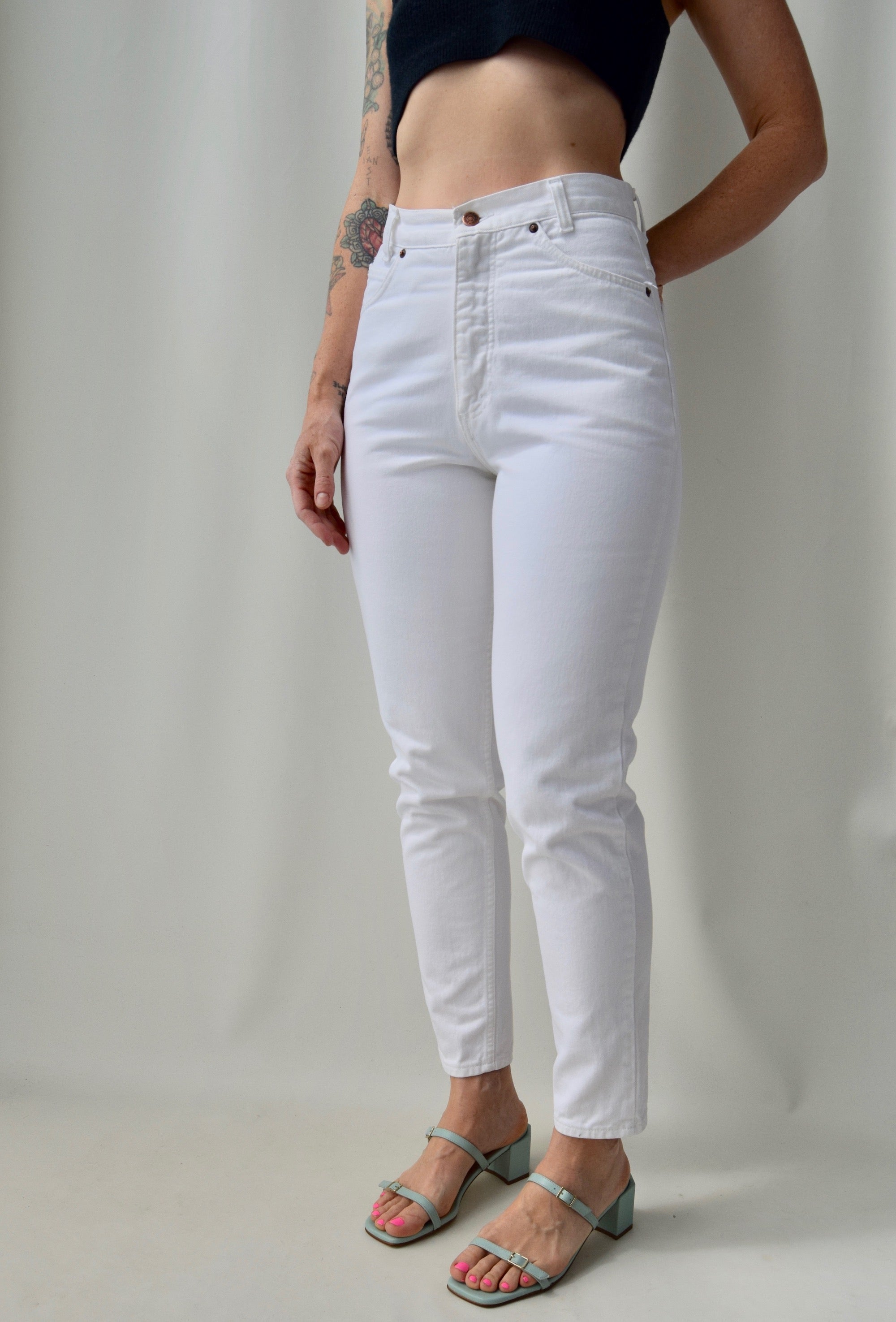 'Bonjour' White Jeans