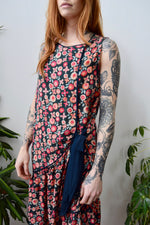 Silk Drop Waist Twenties Floral Dress