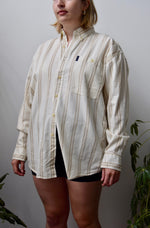 Cream Striped Button Up
