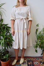 Cream Peasant Dress