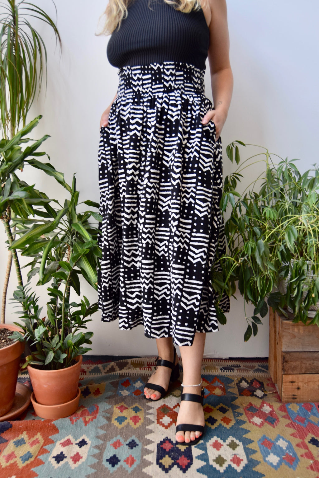 Abstract Cotton Skirt