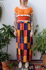Seventies Patchwork Maxi Dress