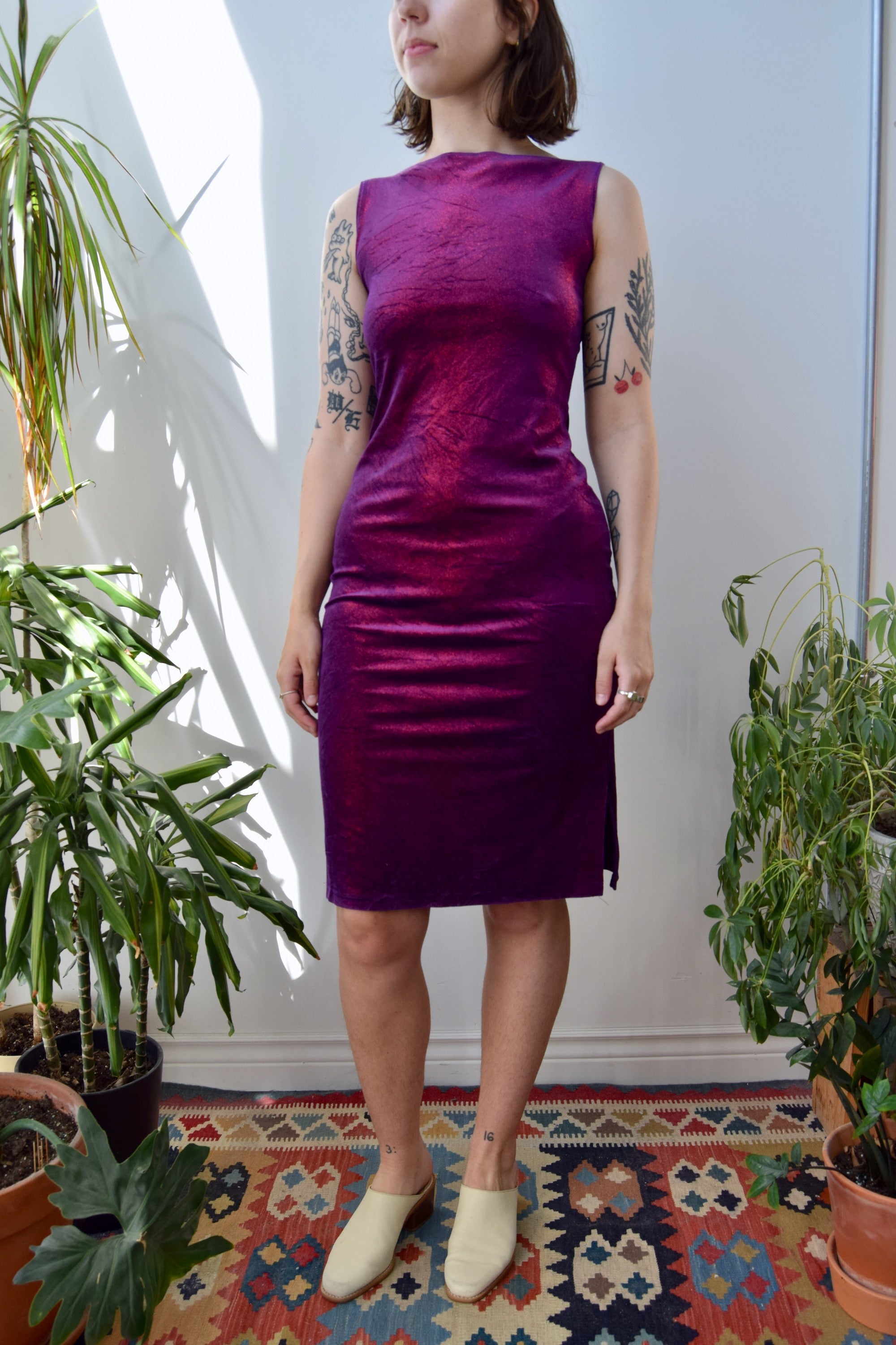 Oil Slick Velvet Dress