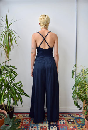 Navy Wide Leg Jumpsuit